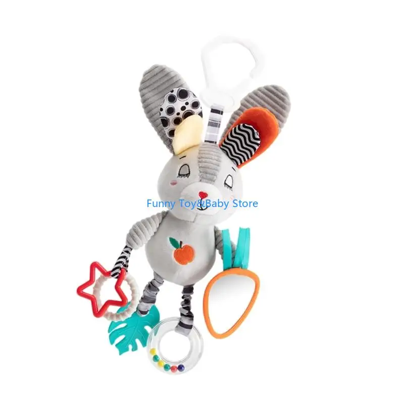 北欧スタイルベビーベッドハンガーぬいぐるみガラガラベビーベッド携帯玩具幼児なだめるようなカーシートエンターテイメント歯が生えるおもちゃ C90B
