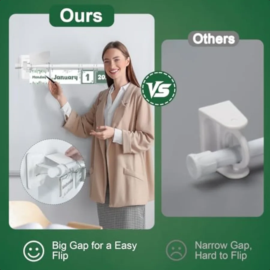 تقويم مغناطيسي قابل للطي للفصل الدراسي، مخطط تقويم قابل للطي لتقويمات الفصول الدراسية، مجموعة لوحة إعلانات مع قضيب للوحة و5