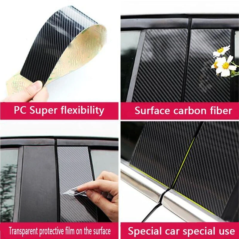 For Kia Niro 2016-2021 Car PC Material Pillar Post Cover Trim Door Trim Window Molding Sticker Decoration Plate 8PCS