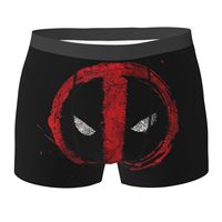 Deadpool Symbol Red Spray Paint Boxer Shorts Pouch Underwear Quality Design Boxer Brief Funny Males Panties Big Size