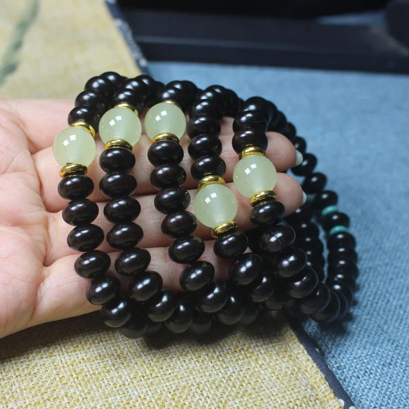 Blackwood Abacus Beads Bracelet Wood Blackwood Abacus Beads Luminous Stone Bracelet Buddha Beads
