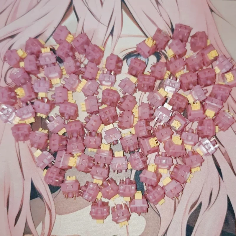 Peach V3 Switch Mute Lemon Switches Hot Swap Quiet Mechanical Keyboard Linear Tactile 5Pin Pre Lubed POM