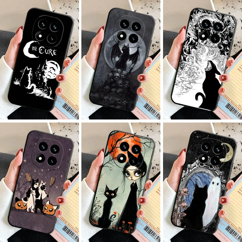 Coque de téléphone en silicone souple pour Xiaomi Redmi Note 15 14 13 12, motif chat noir sorcière, esthétique, compatible 11 Pro Plus 12S 11S 10S 10 11T 5G