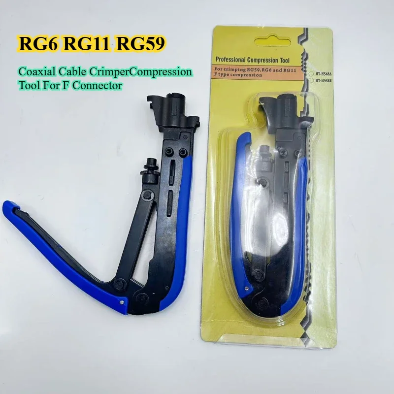 Robust Coaxial Cable Crimper for F Connector RG6 RG11 RG59 Adjustable Compression Tool for Home Theater And CCTV Installation