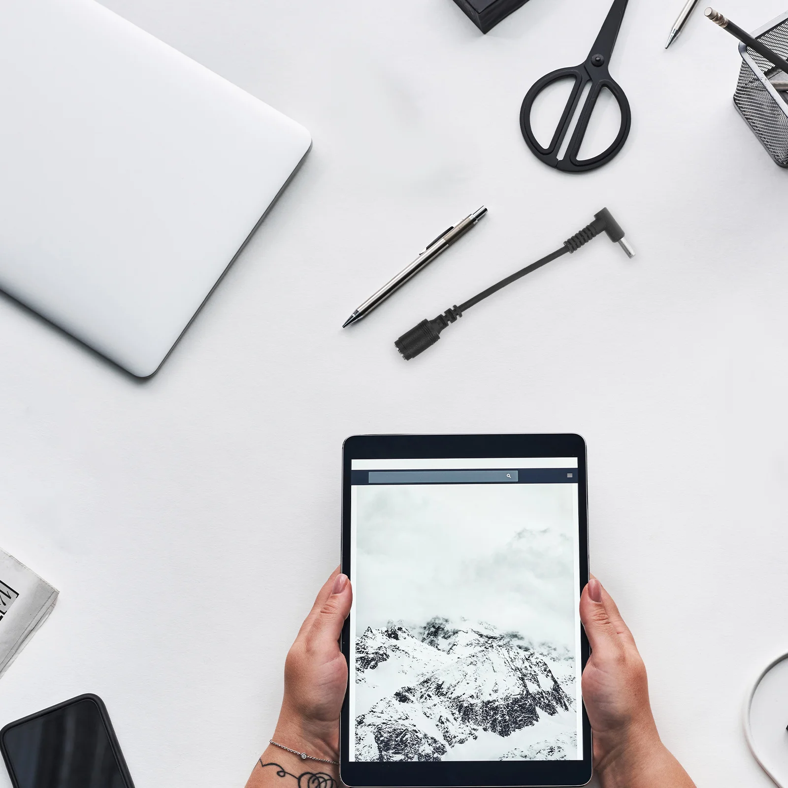 

2pcs 7.4 X 5.0 Female To 4.5 X 3.0Mm Male Bend Supply Conversion Cable For Ultrabook Laptop Adapter Plug Cord Pure