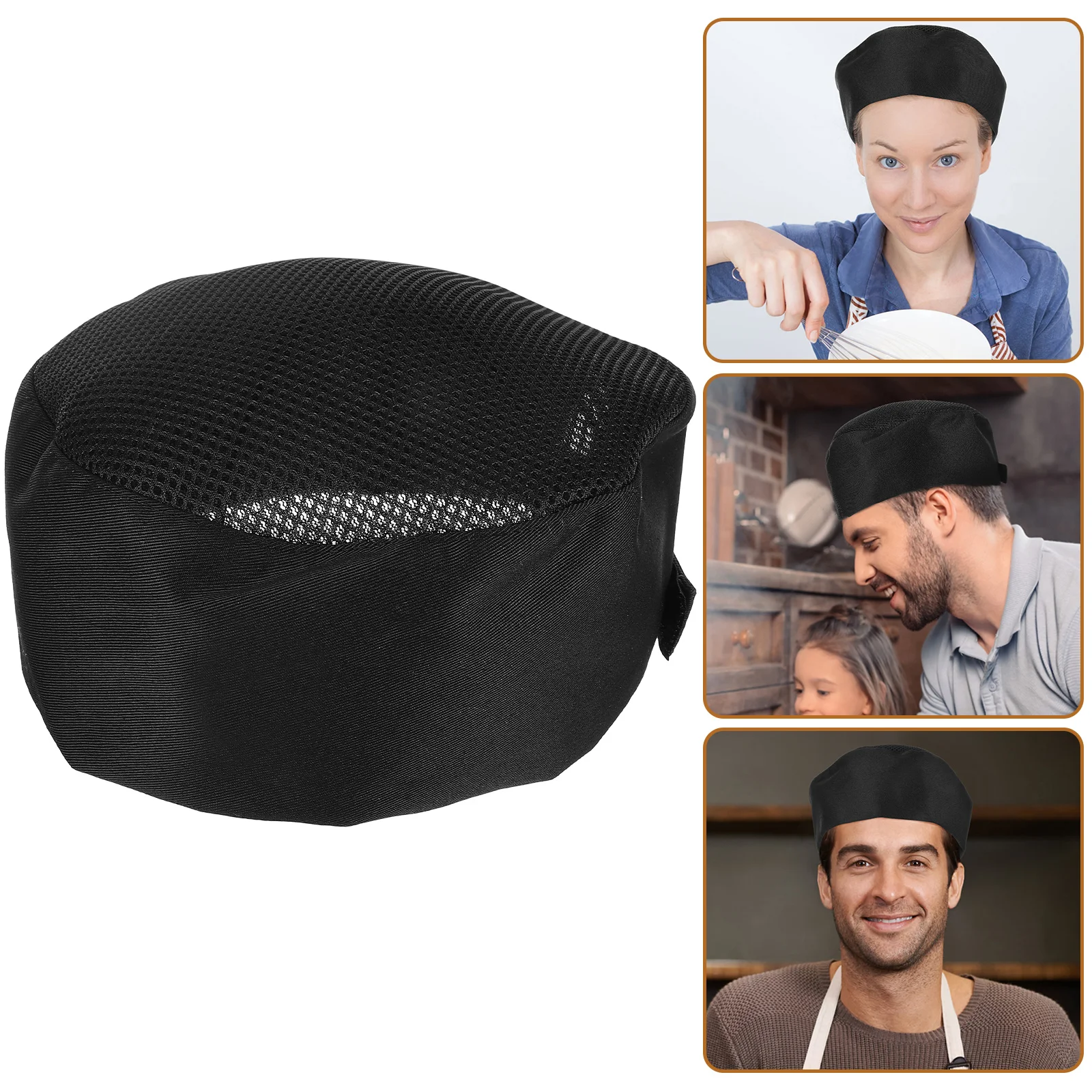 

Breathable Chef Unisex Comfortable Mesh Kitchen Cook Hat For Restaurant Café Durable Lightweight Portable Serving Hat Stylish