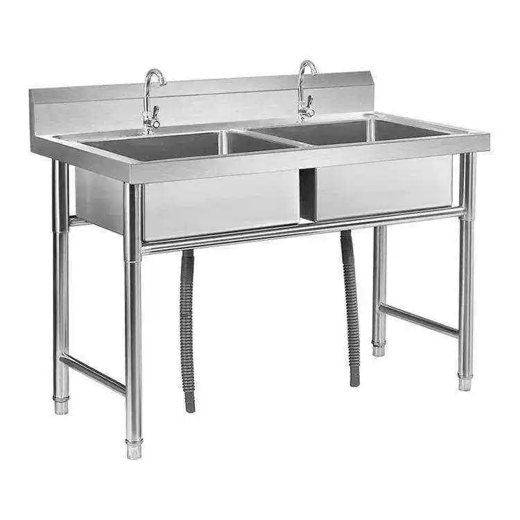 Factory Price Customized Size Kitchen Double Sink 304 Stainless Steel Square China Undermount Design 201/304 Material for