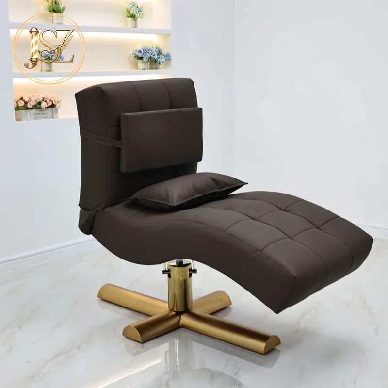 Hot Selling Luxury Golden Base Lifting Eyelash MassageTable White Adjustable Height Curved Cosmetic Facial Lash Bed
