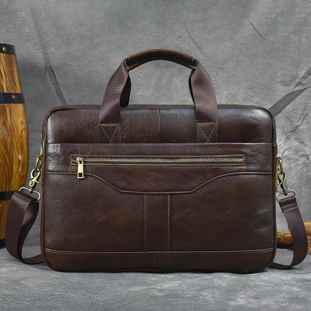 Teczka z prawdziwej skóry na laptopa 15,6 cala torba na laptopa torebka ze skóry bydlęcej dla mężczyzn męska skórzana torba na ramię typu crossbody