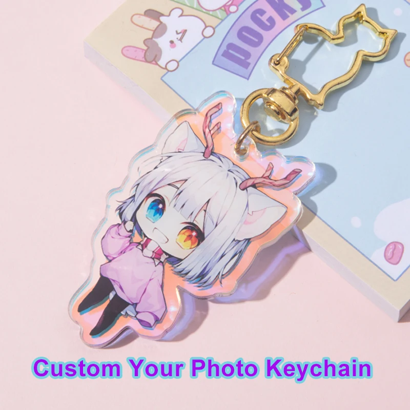 Custom Keychains Acrylic Anime Logo Personalizado Llaveros Customized Photo Chaveiro Personalized Key Chain for Christmas Gifts