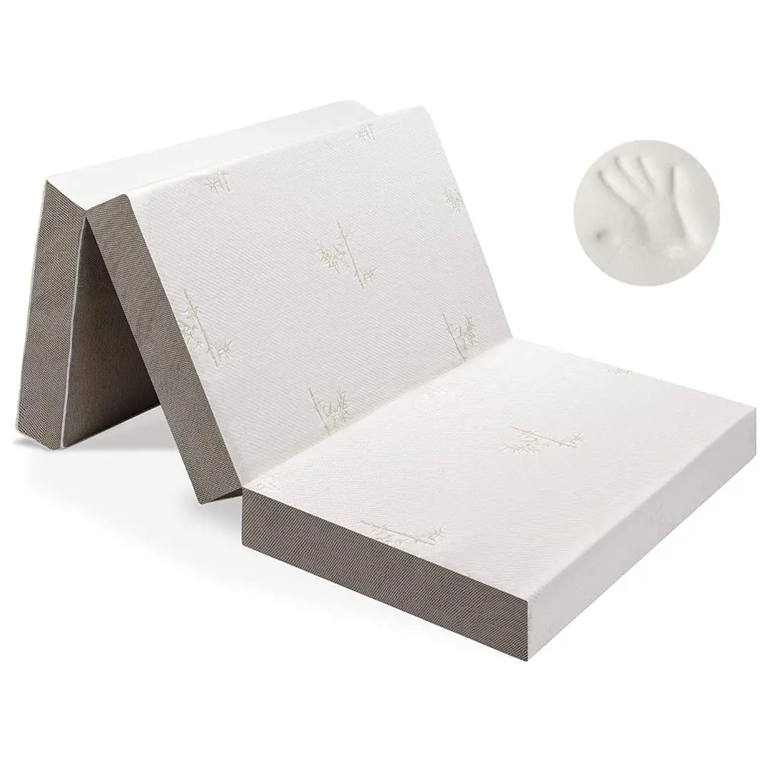Trifold Mattress, Twin XL Size, 6 inch, Portable Foldable Mattress with Memory Foam & Washable Cover, Tri-Folding Floor, Custom
