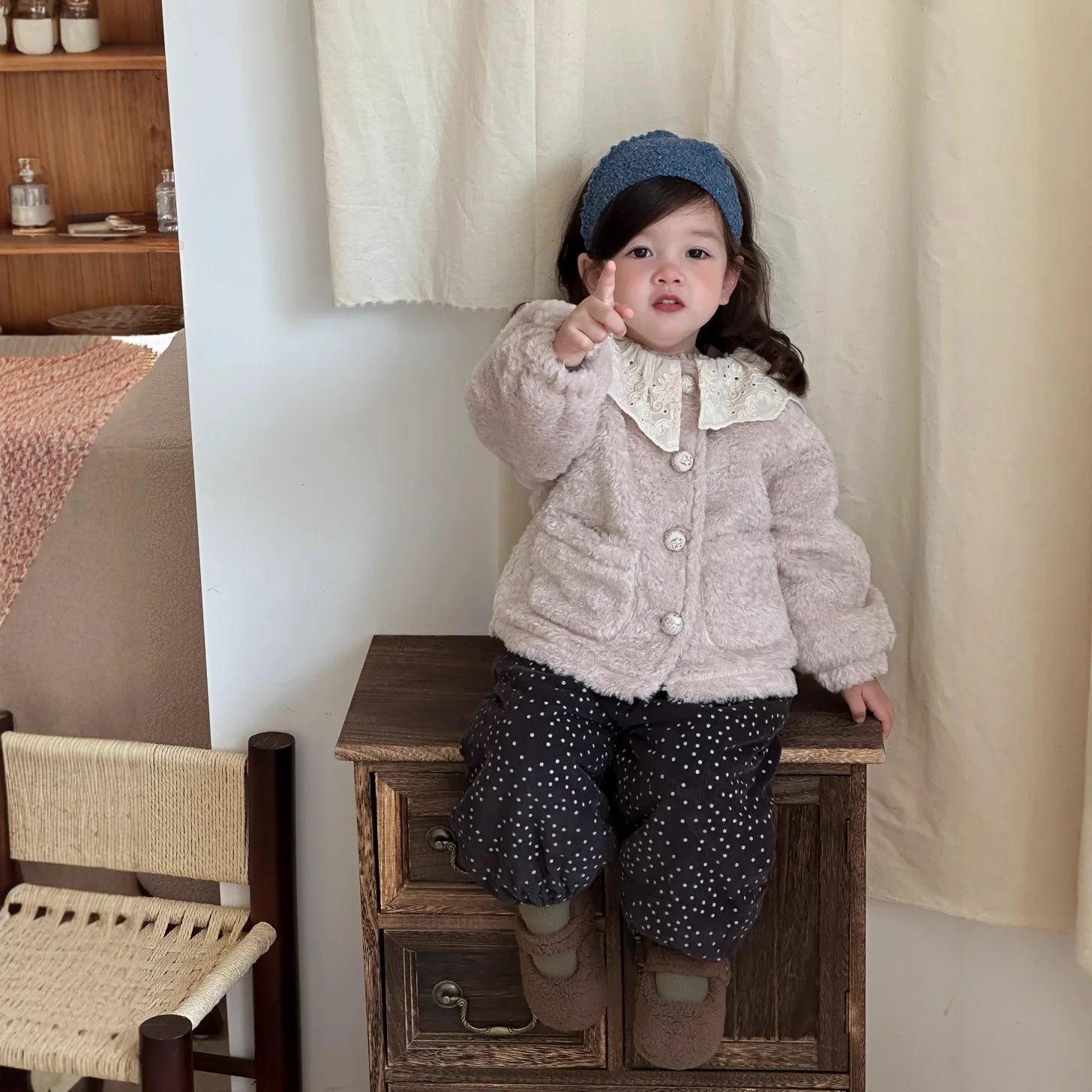 Suit Children Clothing 2026 New Korean Version Children Clothing Autumn and Winter Clothes Coat Girls Thick Floral Pants Set