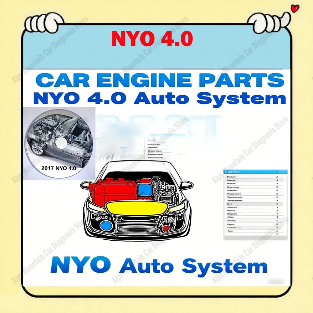 

NYO 4.0 Database Car Diagnostic Tool Safety Airbags Dashboard Radio IMMO Navigation Automatic Data Repair Software for Vehicles