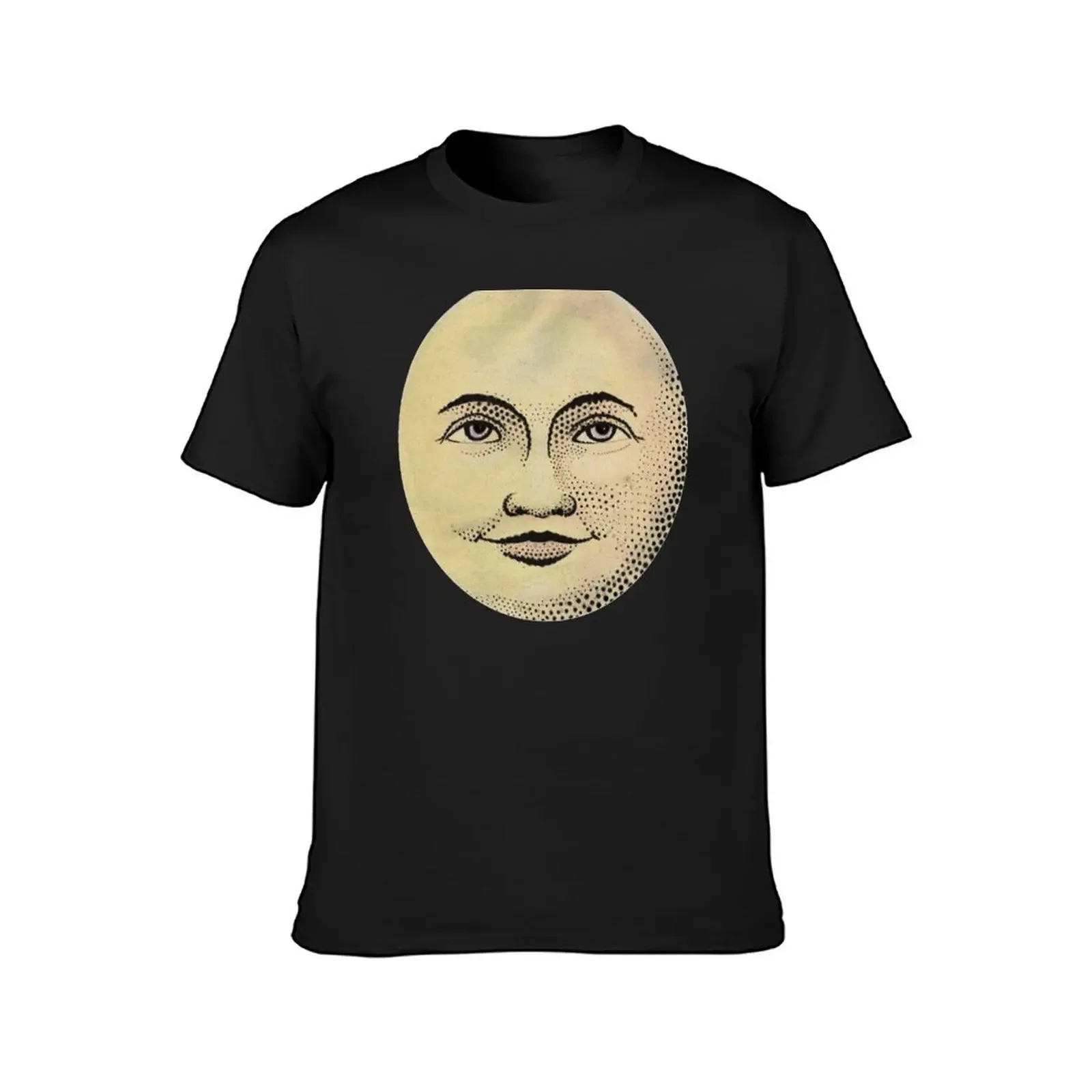 friendly smiling moon face T-Shirt blacks street wear summer top blue archive heavyweight t shirts for men