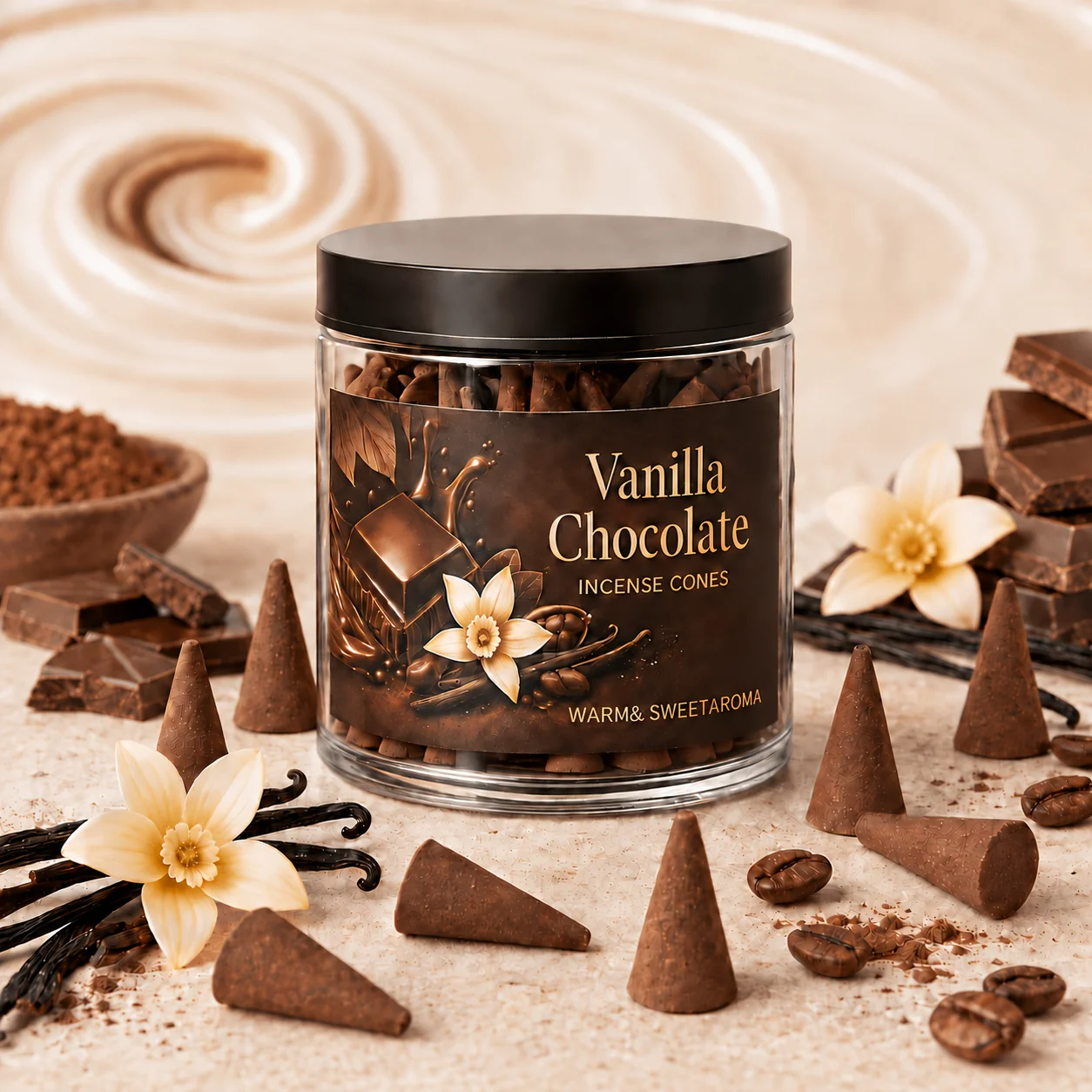 Vanilla Chocolate Aromatherapy Cone |   Sweet Fragrance Aromatherapy Cones |   Transparent Canned Aromatherapy Cones |   Home Fragrance Decoration |   For Use in Bedroom and Living Room |   Yoga Meditation Relaxation Fragrance |   Gift-Grade Aromatherapy Cones