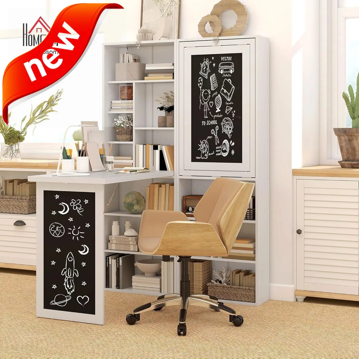 

Новейший стиль, складной раскладной письменный стол, настенный настольный шкаф с доской и боковой полкой, многофункциональный дом