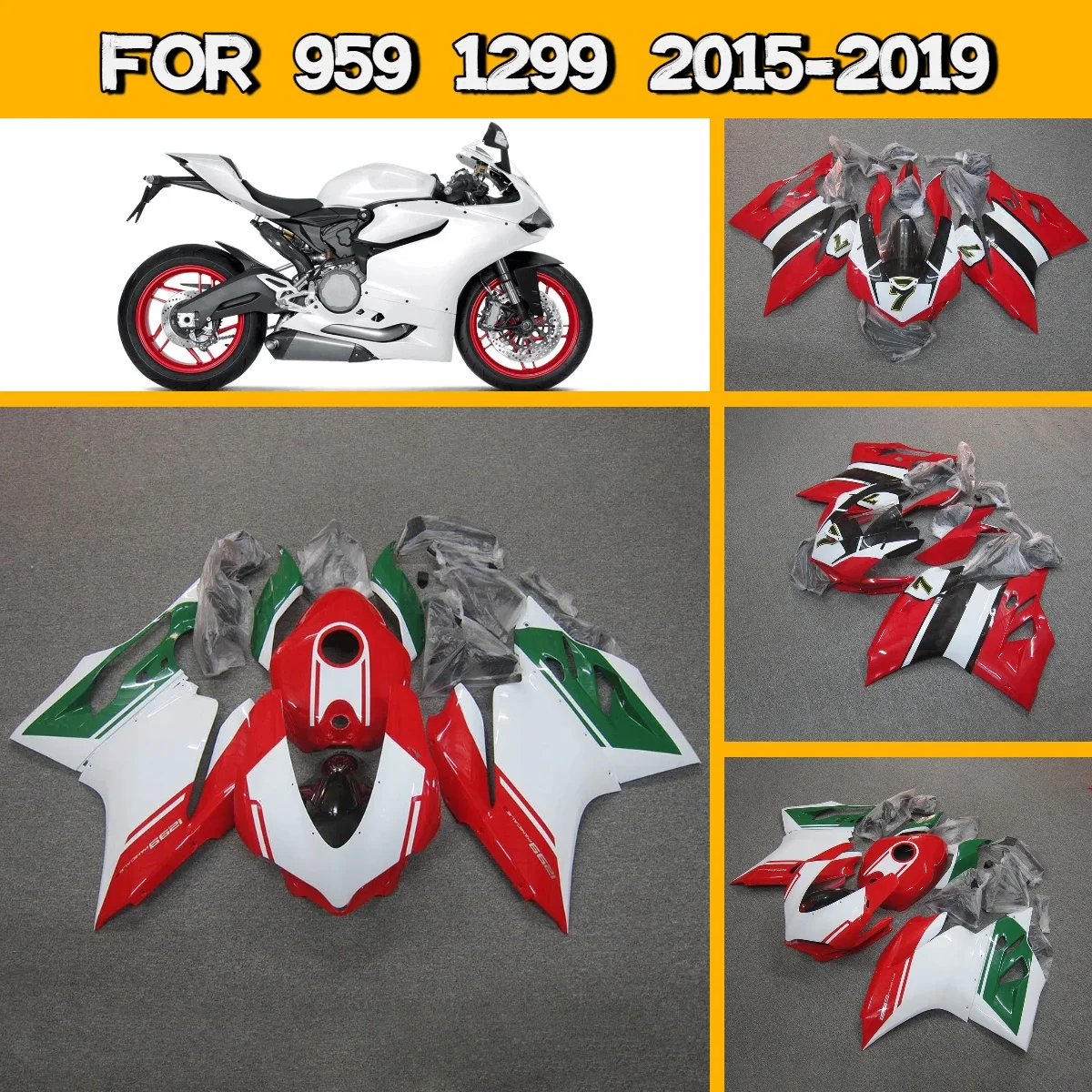 

2012 2013 2014 899 1199 Motorcycle Complete Body Plastic Fairings Cover Perfect Fit for 05 06 Ducati 899 1199 Fairing Kit