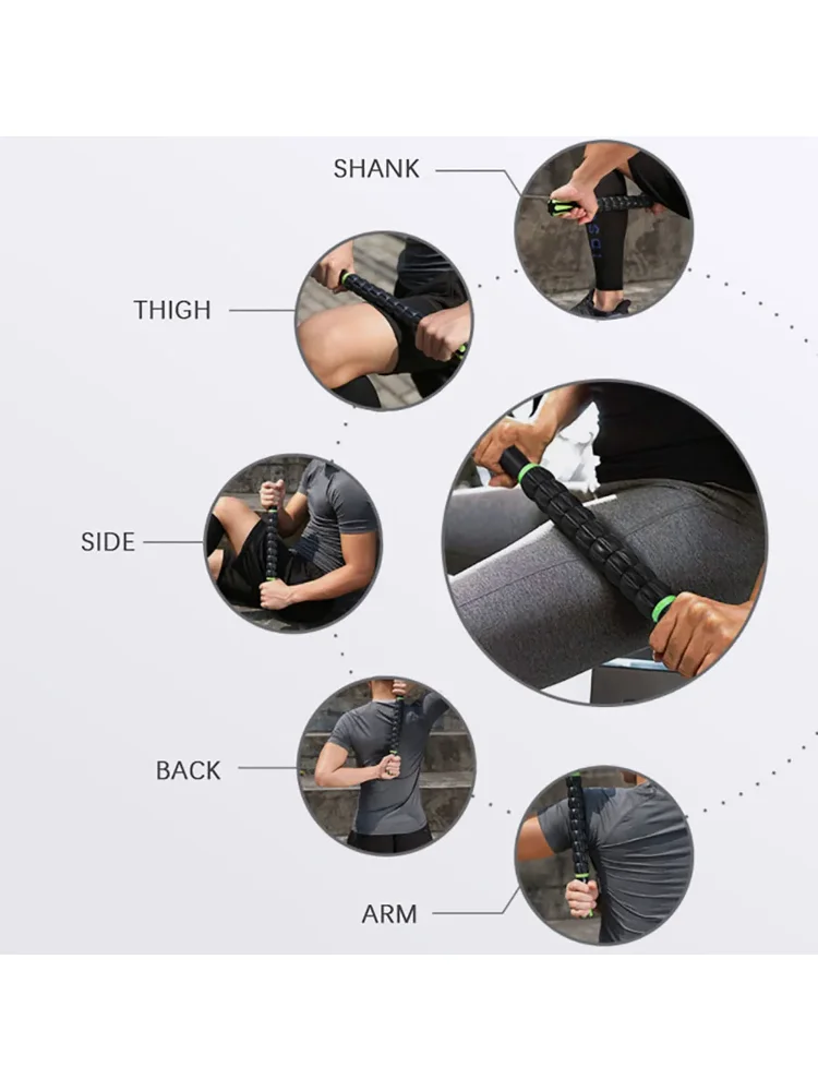 Gear Massage Stick Yoga Deep Muscle Relaxation Massage Shaft Personal Training Fascia Roller Plastic Roller Stick Shaft Fitness