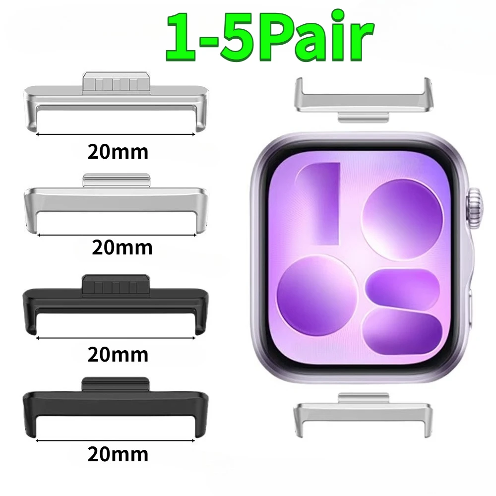 1-5Pair 20mm Adapter for Huawei Watch Fit 5 4 3 Strap Connector Bracelet Stainless Steel Fit4Pro/5Pro Band Adapter Accessories