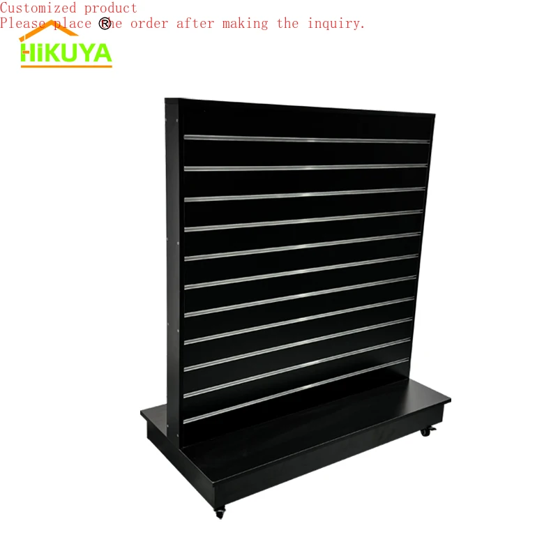 

Custom.HIKUYA Factory Wholesale Slatwall Wooden Cabinet Double Side Mdf Slatwall Display Rack T Shape Slatwall Merchandiser