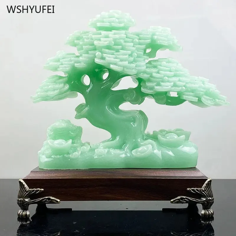 

Creative resin crafts Imitation blue ice jade fortune tree ornaments Home decoration accessories Shop Finance Decoration gift