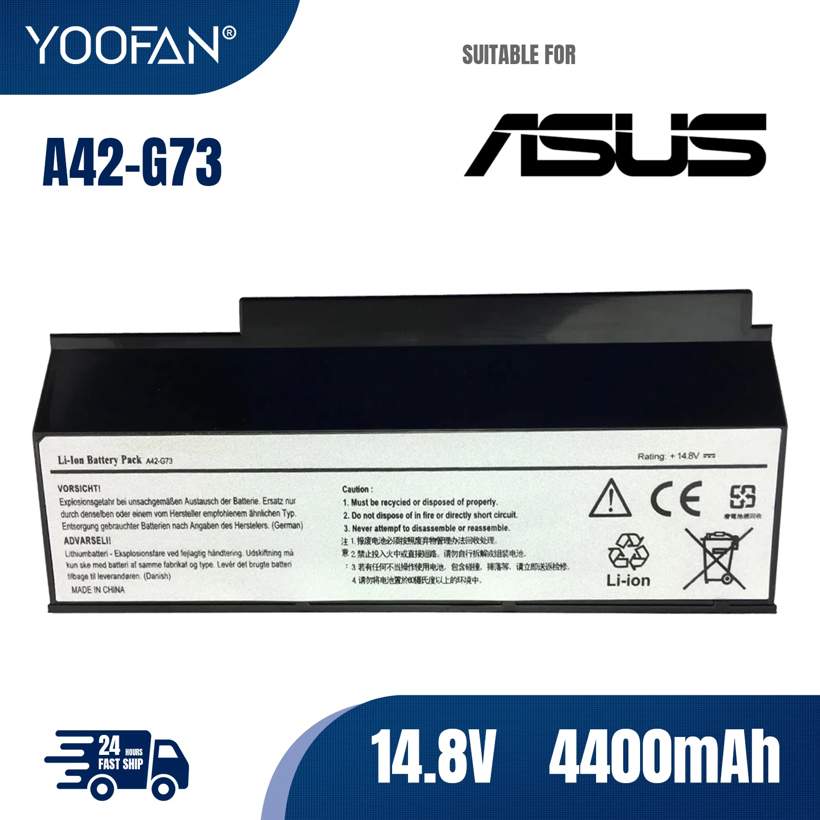 

YOOFAN New Replacement Laptop Battery for ASUS G53 G53JW G53Sw G53Sx G73 G73Jh G73Jw VX7 A42-G73 + Mail