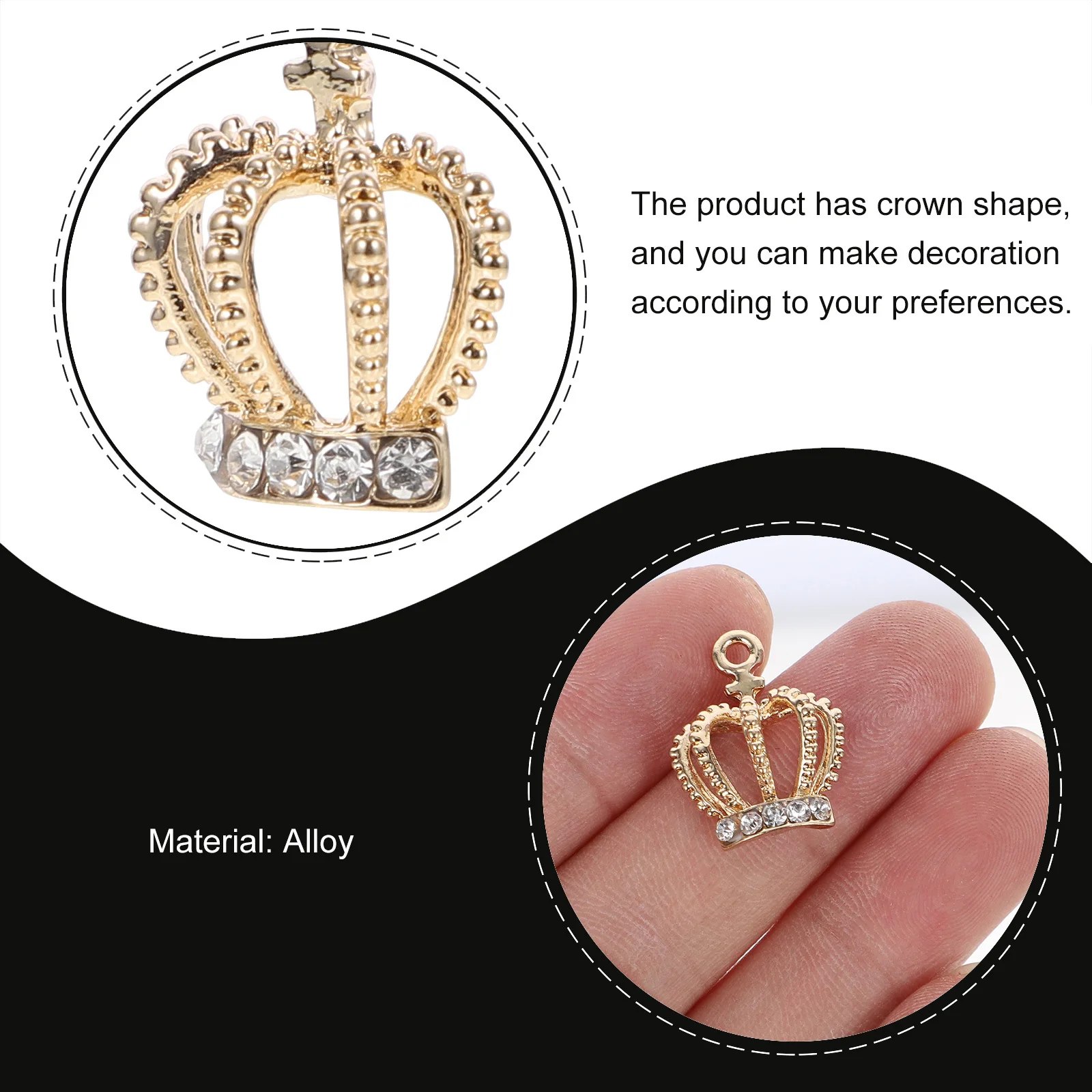 

10Pcs Alloy Accessories Necklace Pendant Supply Customizable Decoration Handmade Craft Material Safe Durable Long Lasting