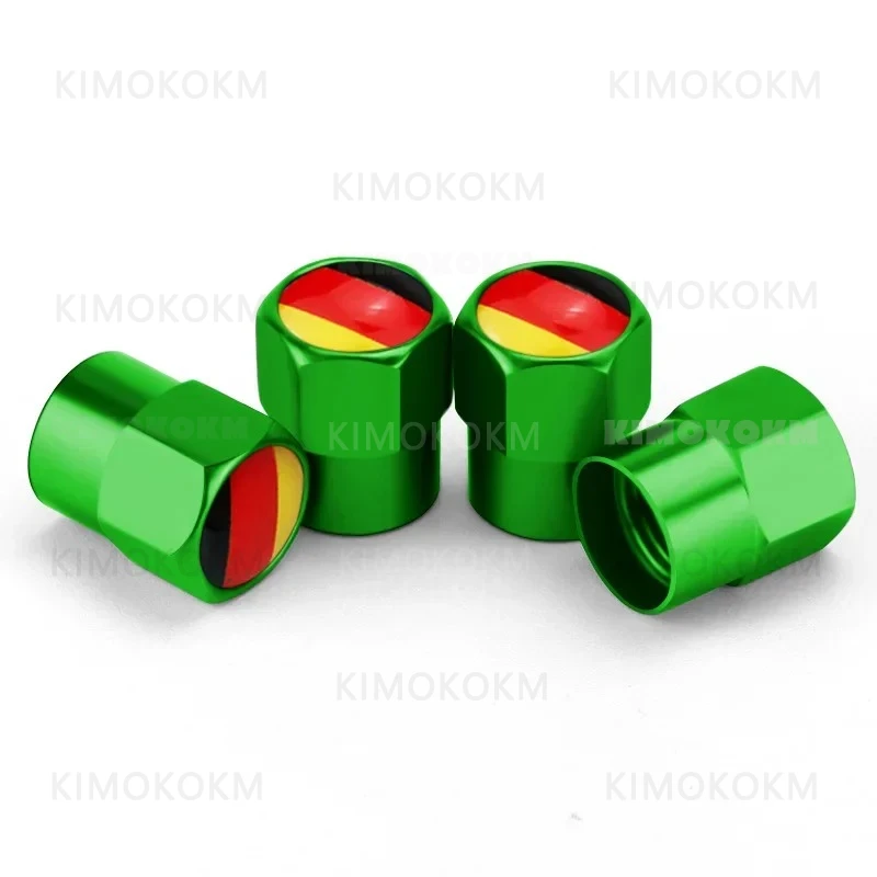 4PCS For Most Cars BMW VW Audi Mercedes Benz Honda Toyota Durable & Stylish Germany Flag Car Tire Valve Caps Universal Fit view 3