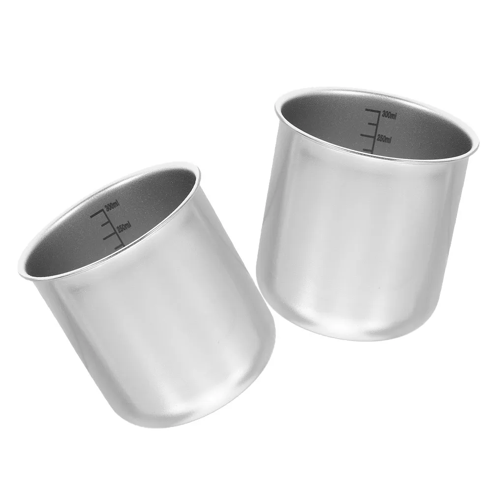 

2Pcs Rice Measuring Cup Stainless Steel Heavy Duty Kitchen Measuring Cup Large Opening Smooth Edge No Burr Rice Cooker Accessory