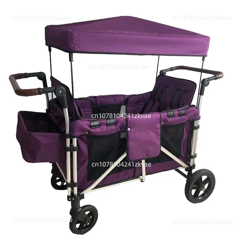 Multi function twin double baby stroller Aluminium 4 seater twin baby kids wagon