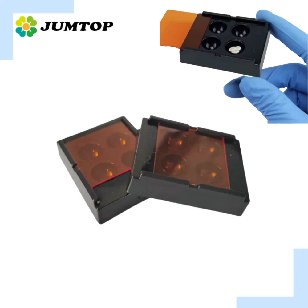 Professional 4-Slots Dental Resin Shade Light Box with Mixing Wells & Light-Proof Storage Case for Composite Curing, Shade Match