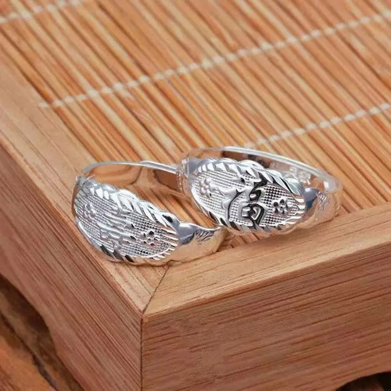 

New Simple and Fashionable Ethnic Style Men and Women's Rings, Lucky Rings for Longevity and Fortune Luxury Jewelry Accessories