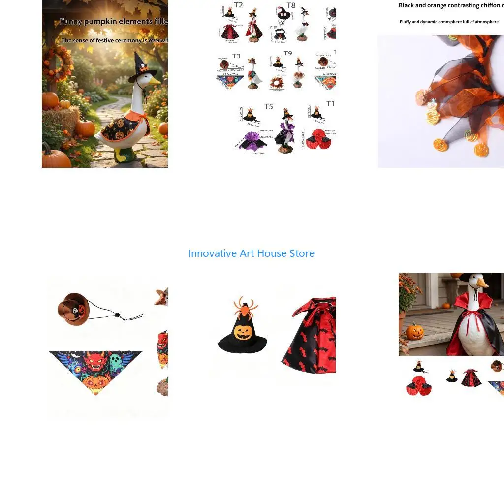 E1PC Party Display Halloween Bird Statue Costume Set for Standard 23 Inch Porch Styling with Polyester Fabric