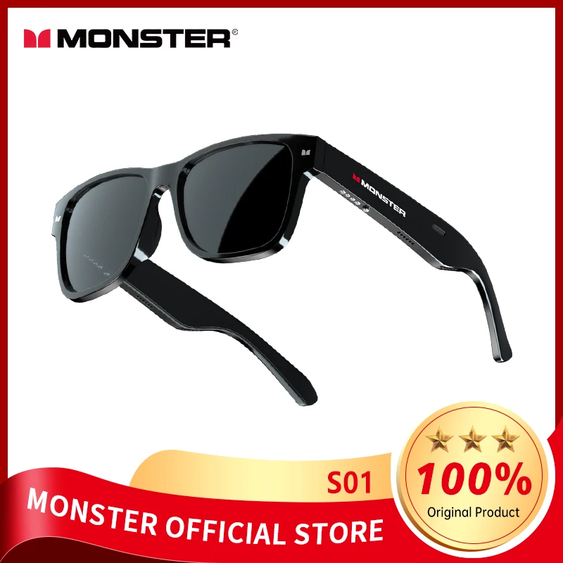 Monster Glasses Headset Wireless Bluetooth 5.0 Sunglasses Outdoor Sport earphone Calling Music Eyeglasses with transparent lens