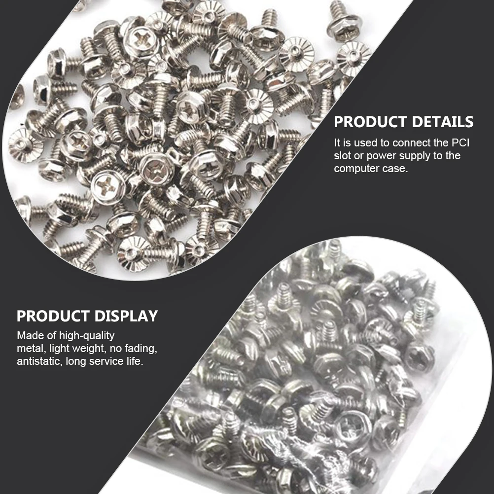 

100 Pcs Silver PCI Slot Screw Accessories Computer Case Parts Fastener Supply