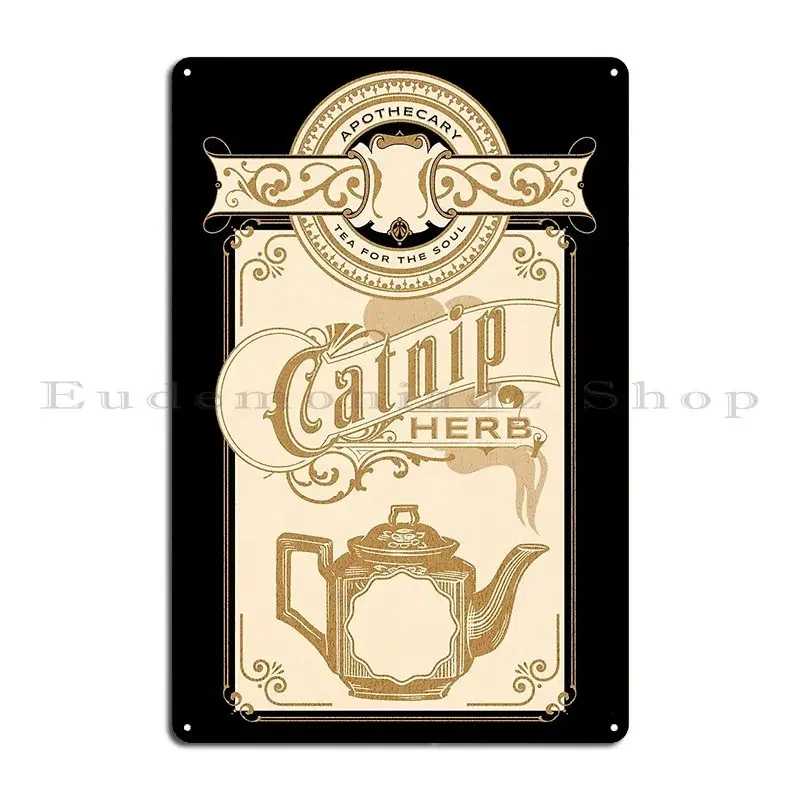 Catnip Healing Herbs Herbal Herbalism Labels Apothecary Metal Sign Design Club Kitchen Wall Decor Decoration Tin Sign Poster