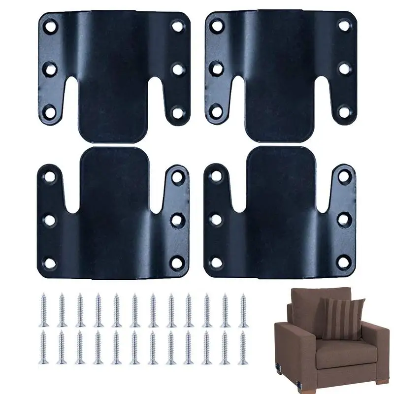 Metal Sectional Sofa Connector 4pcs Heavy Duty Interlock Bracket Sectional Couch Connectors Stainless Steel Sofa Connector With