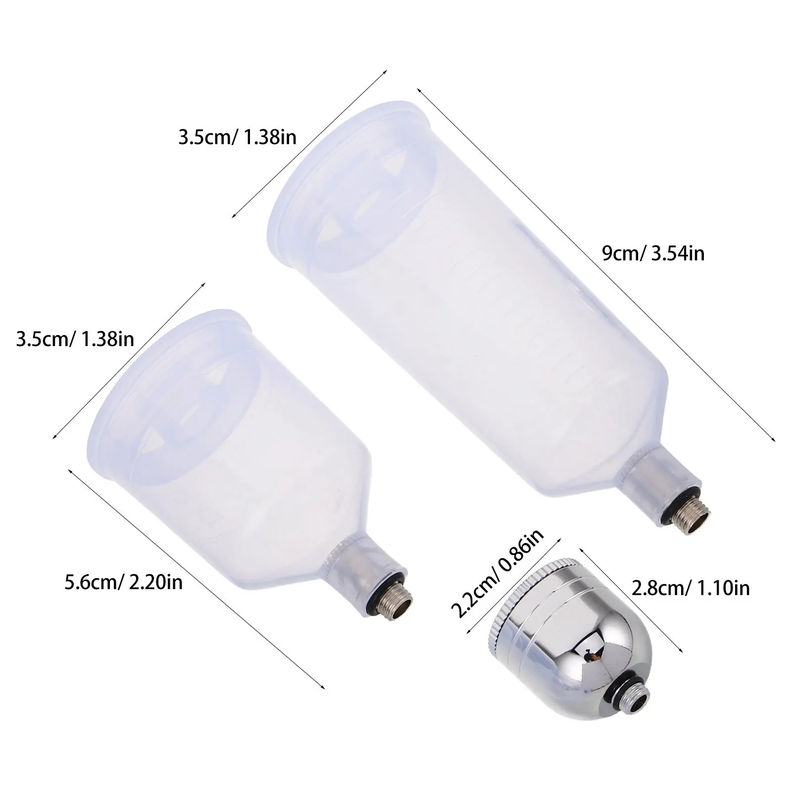 1Set Airbrush Paint Cup Detachable Clear Plastic Spray Pot for Studio Classroom Use Precision Airbrush