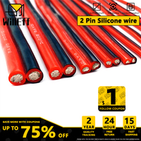 2 Pin Cable Double Silicone Wire Flat Insulation Super soft Tinned Stranded Copper wire LED Black in Red 20 18 16 14 12 10 8 AWG
