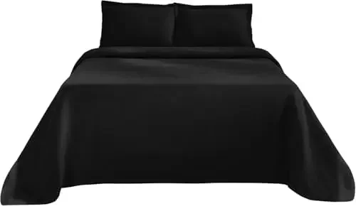Basketweave Cotton 3 Piece Bedspread Set, Home Bed Decor, Decorative Textured Bed Spread, 2 Pillow Shams, Airy Blanket