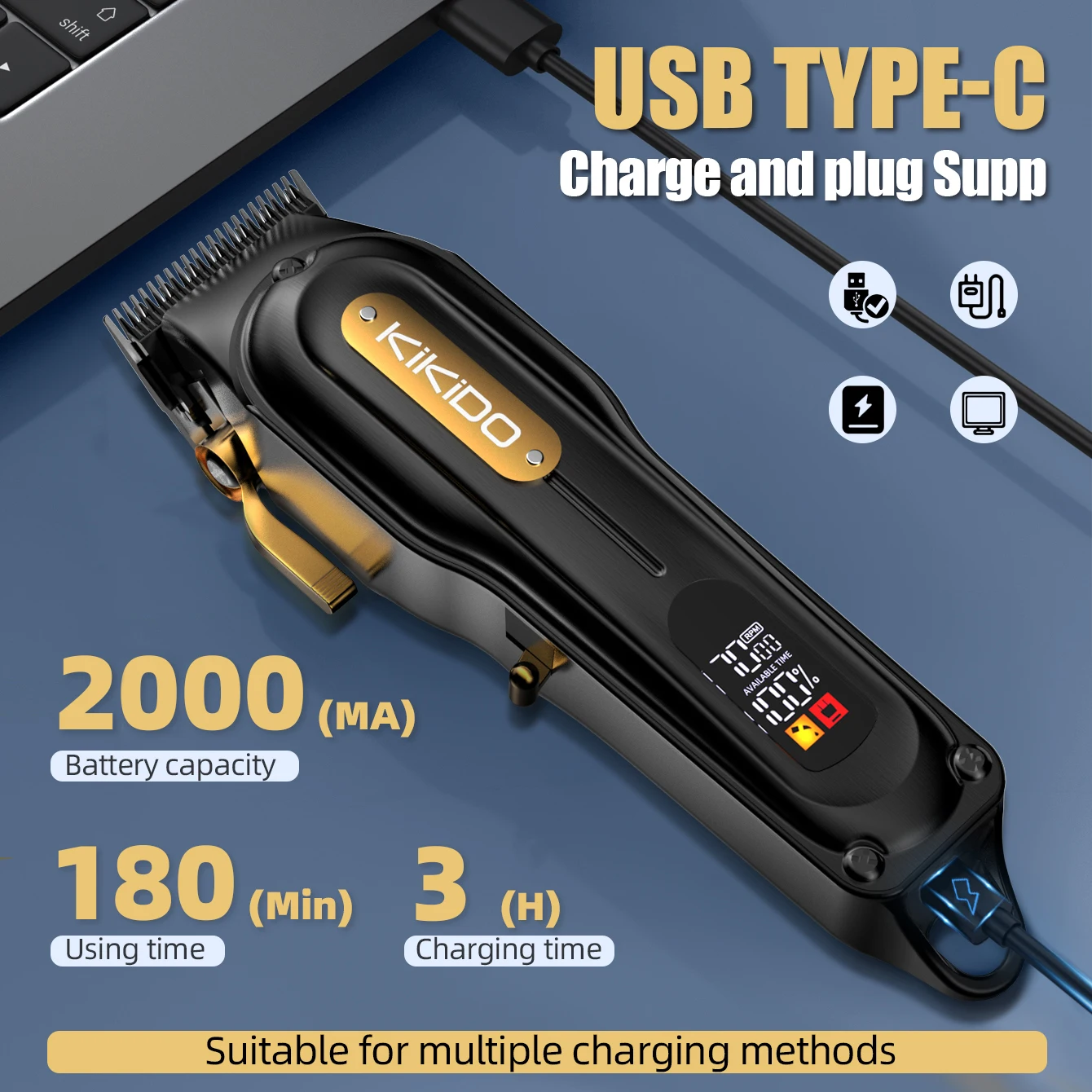 

KIKIDO машина для стрижки волос, профессиональный электрический набор 7000 об/мин, аксессуары, перезаряжаемая парикмахерская, новинка 2025 года, мужская машинка для стрижки волос