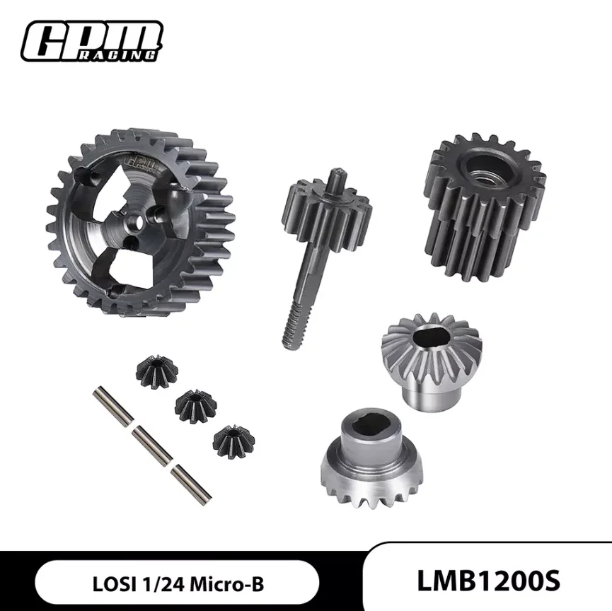 GPM 40Cr Steel Transmission Gear Set For LOSI 1/24 Micro-B 2WD Buggy GVM RC Parts