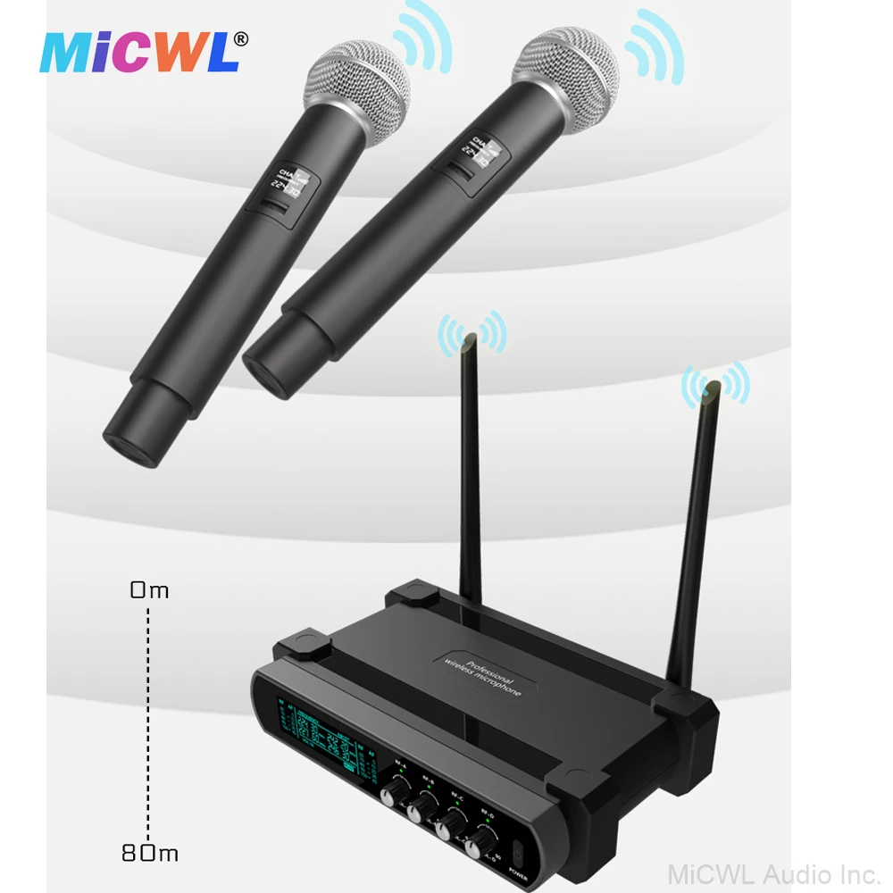 BLX188 VHF 2 채널 무선 핸드헬드 마이크 시스템 4채널 DJ 가라오케 무대 공연 노래