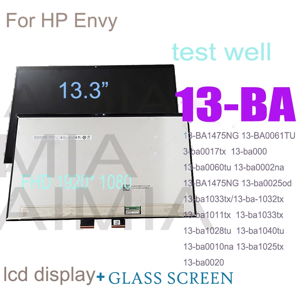 aaa+ Original 13.3'' LCD For HP Envy 13 Series 13-BA Lcd Display Touch Screen Digitizer Assembly 13-ba0060tu 13-ba0103LA LCD