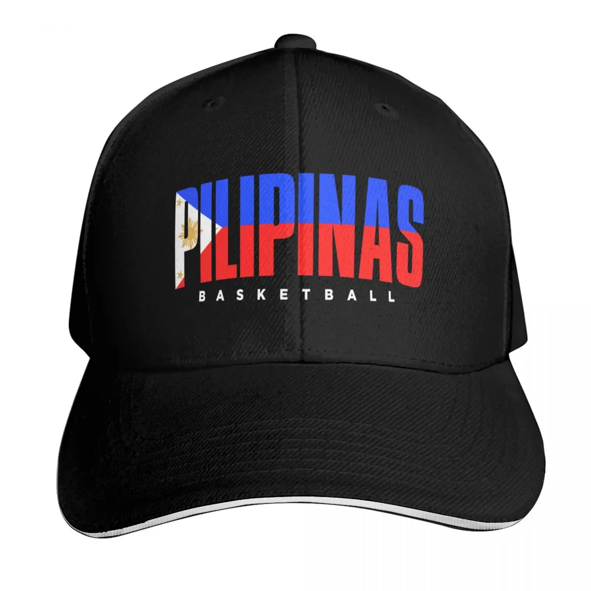 PILIPINAS BASKETBALL Baseball Cap Six Panel Structured Crown Sun Protection UPF 50+ Breathable Mesh Back