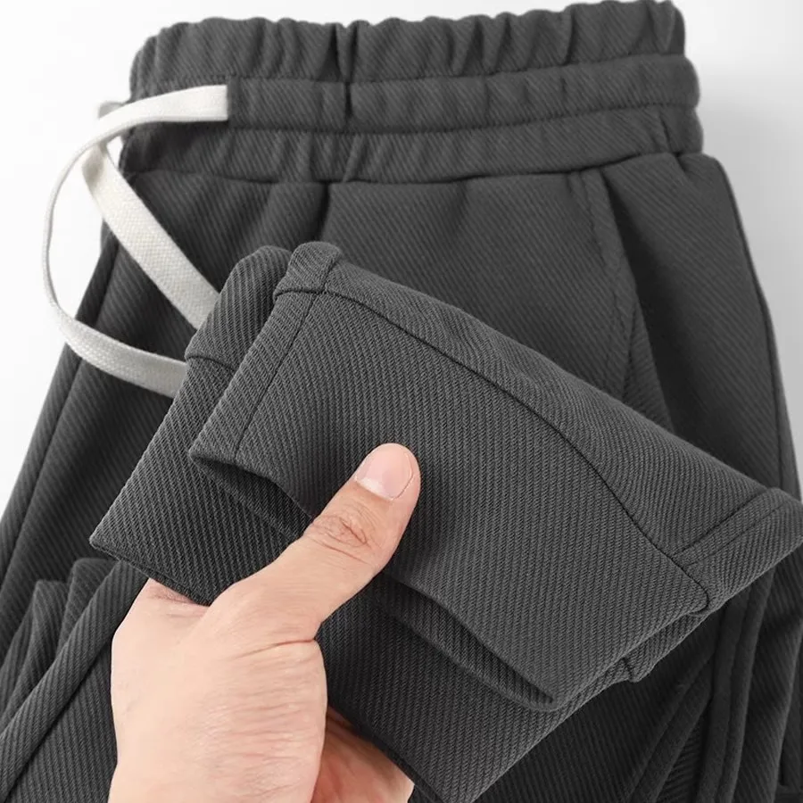 

American Sle Men's Casual Spor Cotton Sweatpants Summer Thin Retro Straight Leg Trousers Loose Fit Long Pants Youth Trend