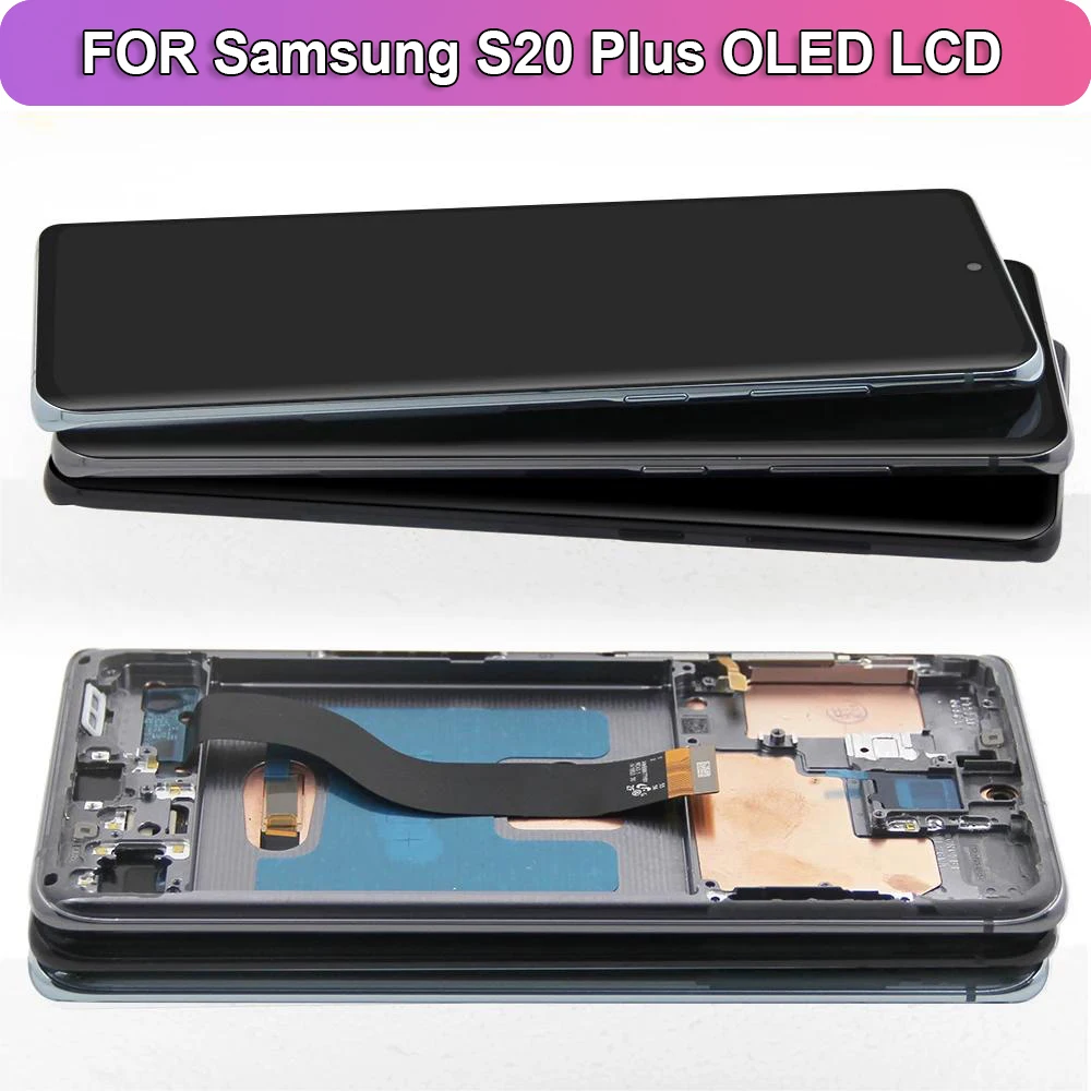 Imagem -04 - Oled Lcd Touch Screen com Moldura para Samsung Galaxy S20 Plus G985 G985f ds Novo