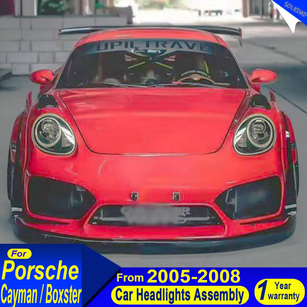 

Автомобильные фары для Porsche 987 Cayman 987.1 Boxster 2004-2008, новые полностью светодиодные автомобильные фары в сборе, аксессуары для линз проектора