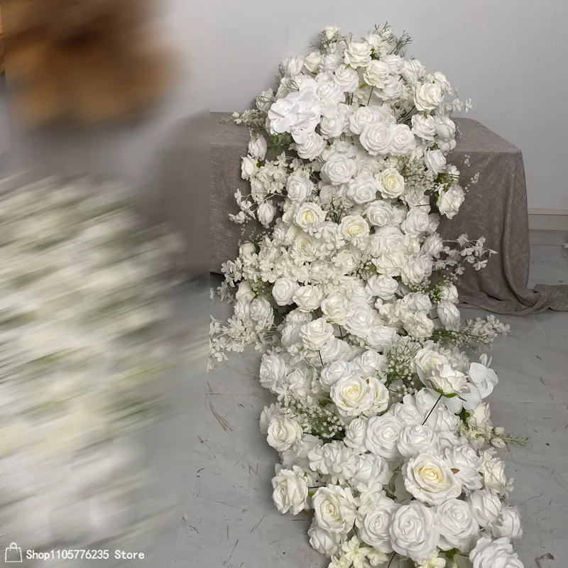 Künstliche rote Rosen Hochzeitsdekoration Tischdekorationen Lange Blumenreihe Sofa-Läufer Blumenarrangement Geburtstagsfeier Event-Requisiten – Detail 7