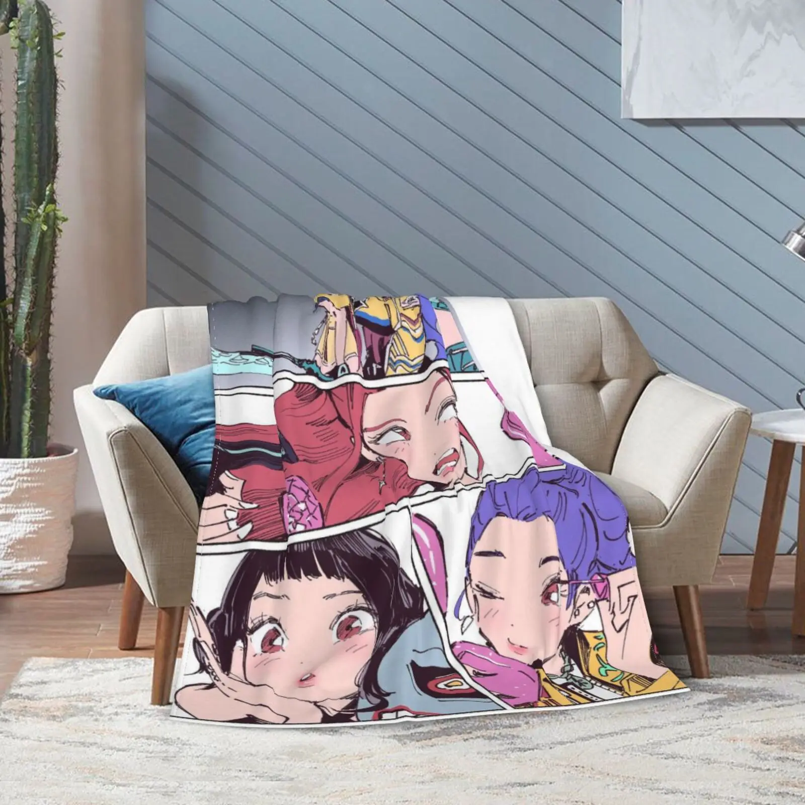 Huntrix kpop شيطان الصيادين بطانية قطيفة الفتيات الفانيلا رمي بطانية للأريكة كرسي دافئ لينة جودة المفرش هدية